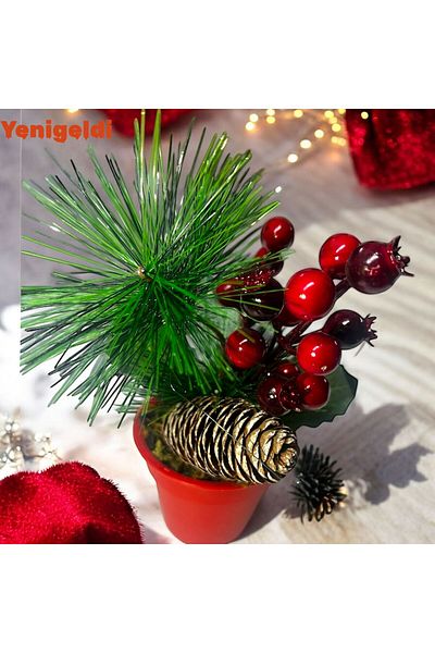 Yenigeldi 2-Piece Cone Pot Kokina Red Berry