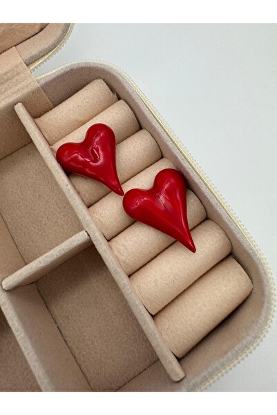 CT STONES Pinterest Model Red Heart Earrings