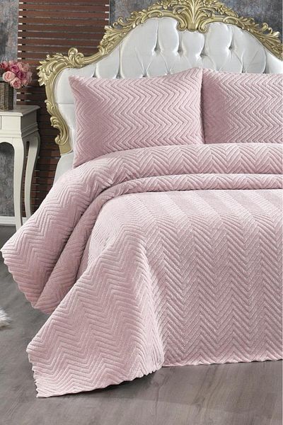 Çeyiz Diyarı Welsoft Ultrasonic Double Bedspread - 230X250 Powder