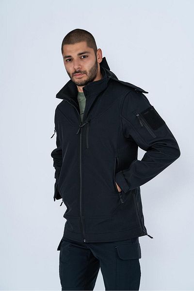 Combat Tactical معطف تكتيكي خارجي - معطف رياضي ذو ياقة واقفة مع غطاء للرأس ومبطن وموسمي