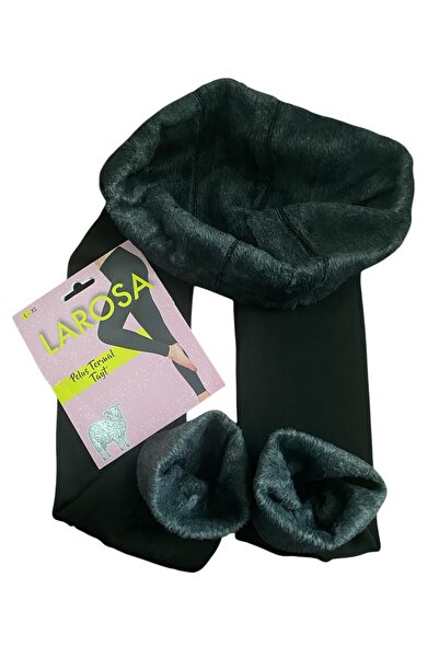 DONLİZZA Black Larosa Plush Thermal Leggings