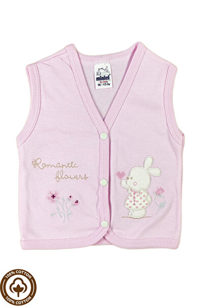 Miniel 3-Piece Unisex Baby Vest Set - Cross Stitch, Rabbit Embroidered, Organic Cotton, 3-6-9 Months