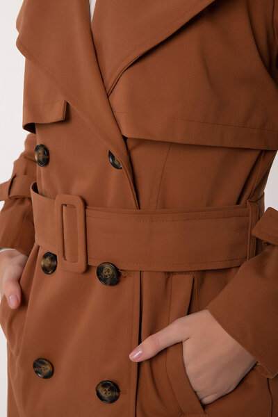 PASTELASTORE Taba Trençkot İçin Tokalı Pamuk Gabardin Bel Kemeri (Sadece Bel Kemeridir)