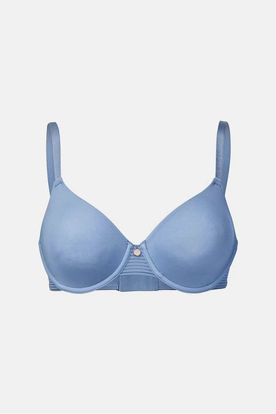 Tchibo Women Plain Underwired Non Padded Bra, Light Blue