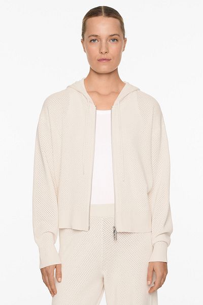 Oysho Openwork knit hooded jacket