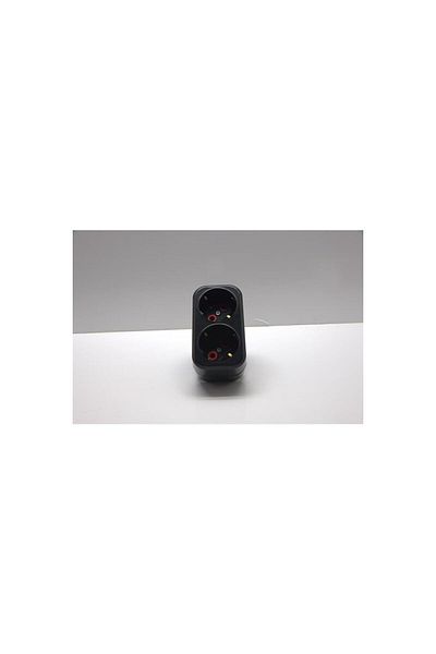 Mutlusan Black Double Switch - Golyat Flat Type Plug-Supply