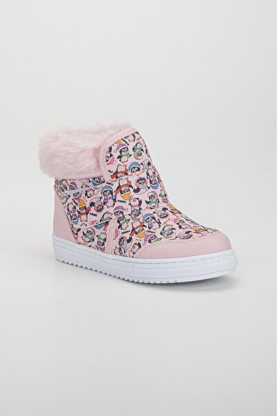 PİNGU Kız Çocuk Içi Kürklü- Baskılı Hafif Taban Ortopedik Bot(22-30 NUM.)