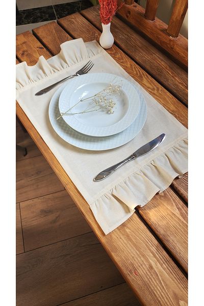 ALTINPAMUK Φυσικό λινό Frilly Vintage 2 τμχ American Service Beige 30x50