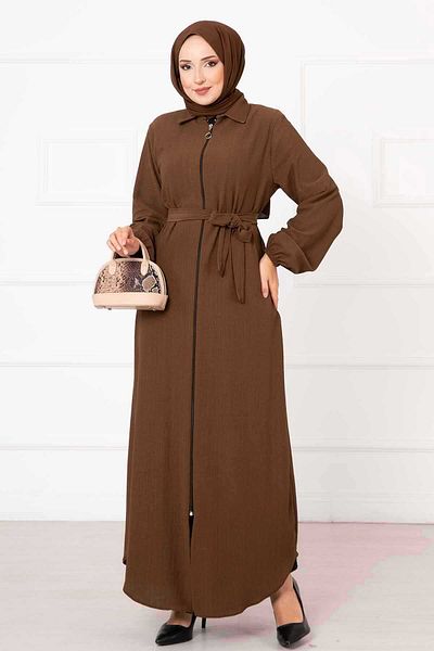 EBRUTESETTÜR Shirt Collar Sleeves Elastic Belted Ferace