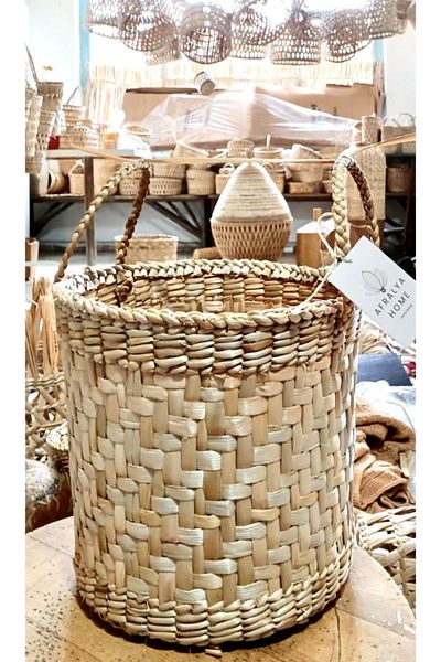 AFRALYAHOME Ψάθινο καλάθι παιχνιδιών 35 cm x 30 cm - Organizer Παιδικού Δωματίου
