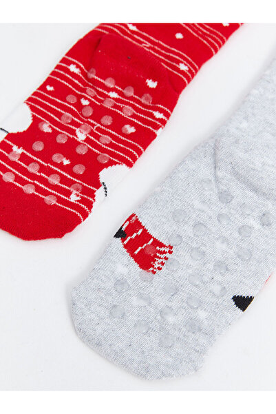 LC Waikiki Чорапи за момичета с новогодишна тематика Lcwk, комплект от 2 броя