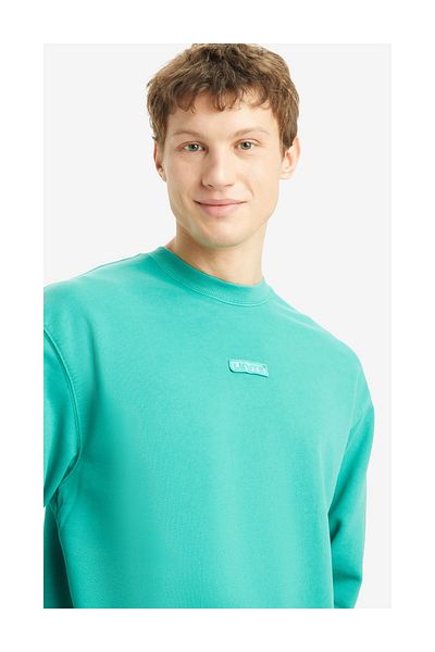Levi's Men's Lapis Green Sweatshirts - Relaxed Fit, Tab Crew Garment, Dye A4230-0021