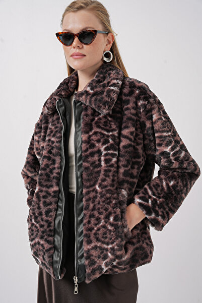 Bigdart 5203 Vzorovaná plyšová bunda - Hnědá