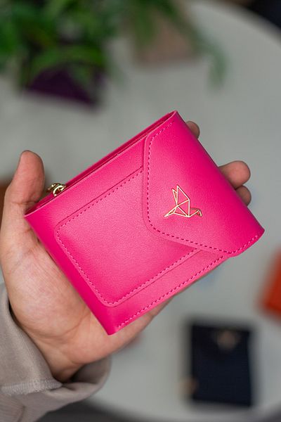 Garbalia Peru Vegan Leather Zippered Fuchsia Women's Wallet with Coin Compartment and Plenty of Card Holders