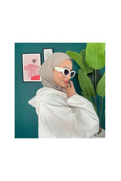 Blotch Dark Mink Color Different Style Plug-In Knitwear Balaklava Modern and Stylish Hijab Beanie