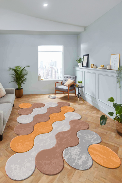 Viyana Home Dijital Baskılı Kaymaz Taban Yıkanabilir Lazer Kesim Yolluk Salon...