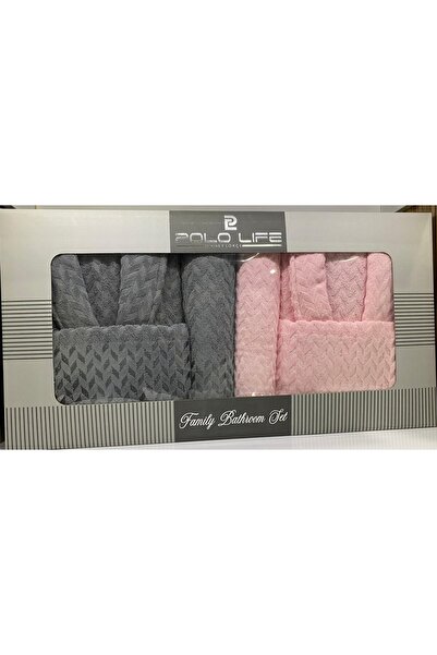 polo life BORNOZ SETİ PAMUKLU 6 PARÇA POLO LİFE BAŞAK