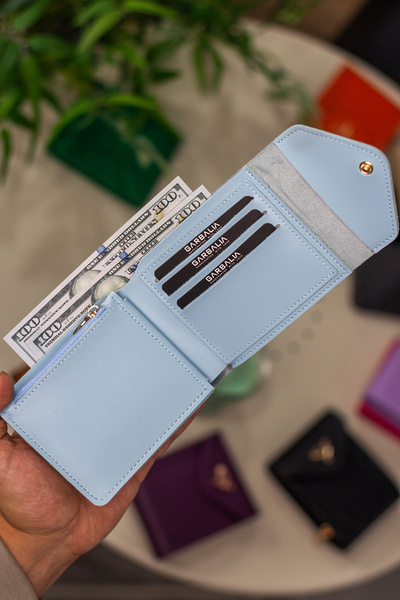 Garbalia Portofel de damă din piele vegană Peru, cu fermoar și compartiment pentru monede și o mulțime de suporturi pentru carduri