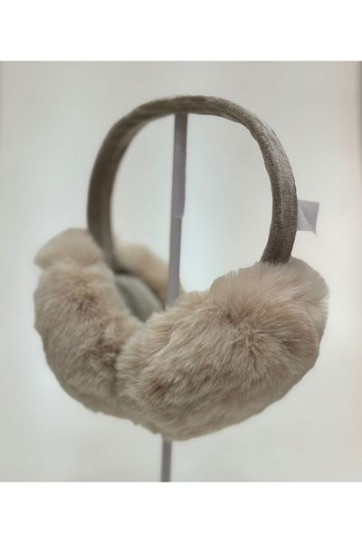 laviyonsa Winter Plush Earmuff - Hairy and Foldable, Cream Color