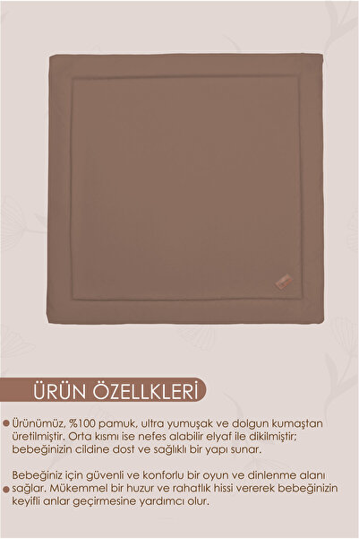mordesign Kare Bebek/Çocuk Oyun Halısı, Yenidoğan Emekleme Pedi, Aktivite Matı, XL Büyük Boy, Kampçı Serisi