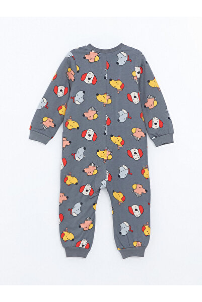 LC Waikiki Baby Gri 1 Tog Bisiklet Yaka Uzun Kollu Erkek Bebek Tulum