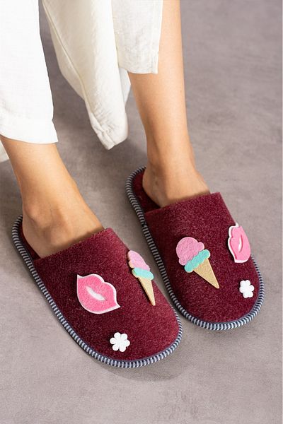 Friend & Trend Felt Velcro Fancy Gift House Slippers Ft1111