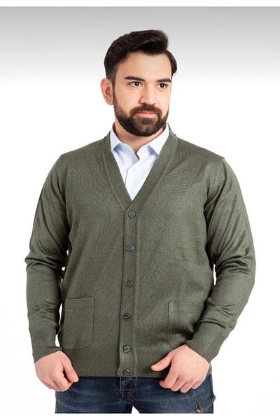 MERY FASHİON Men's Seasonal Thin Knitwear Dad Cardigan