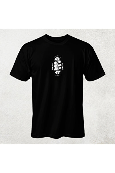 PARSHEY Live it Up Desenli Unisex Yarım Kollu Bisiklet Yaka %100 Pamuk Oversi...