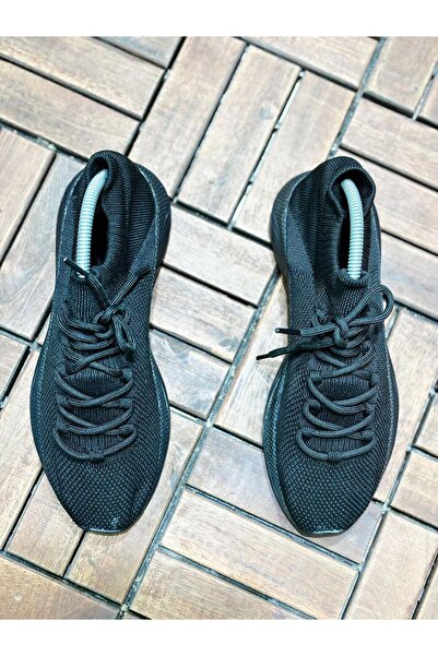 AZE STEP Günlük Yürüyüş-siyah Sneaker Triko Spor Ayakkabı