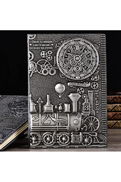 Debug Подарък Сребърен влак Релефен кожен бележник