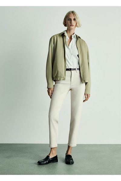 MANGO Woman Ψηλόμεσο Jean παντελόνι Newmom Comfort