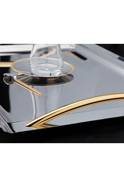 Tiamo Eli̇ssa Big Size Steel 18/10 Tee Table Gold 32 cm - 48 cm