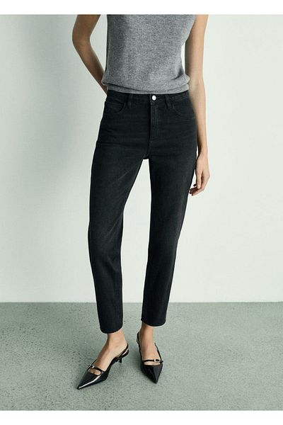MANGO Woman Newmom Confort High Waisted Jean Trousers