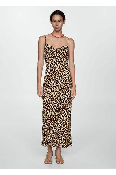 MANGO Woman Rochie lungă de leopard
