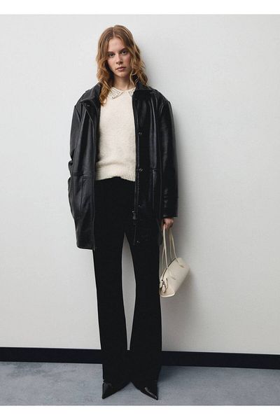 MANGO Woman Polo Neck Sweater with Stones