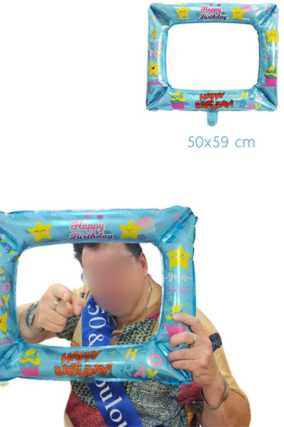 Öz Ambalaj Cadru pentru baloane din folie albastră de ziua de naștere de dime...