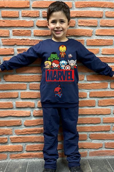 endudu Marvel Spider-Man Printed Children's 2-Piece Cotton Kindergarten-Nursery Set