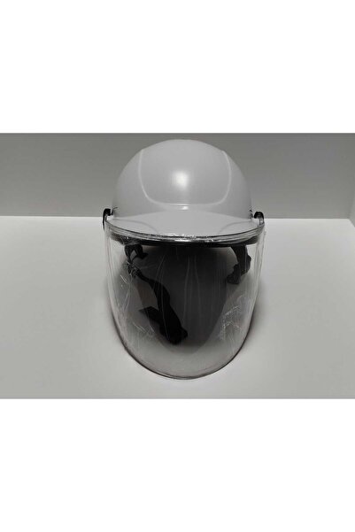 Leos -SİPERLİKLİ JOKEY KASK-BEYAZ RENK-YERLİ ÜRETİM-MOD1