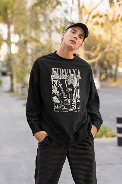 SEVBANO Nirvana Kurt Cobain majica sa printom, unisex, velika, rok metal