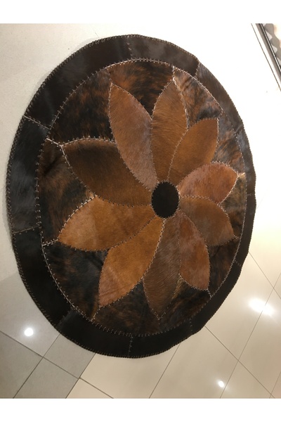 Victory Leather Carpet Dekoratif el örgülü deri halı