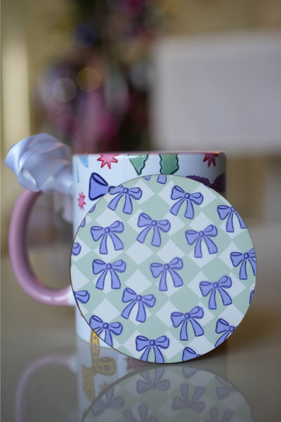 Hello Melody Design New Year Themed Set of 4 Coasters – Patterned with'Xmas Joy', Colorful, Stylish and Durable