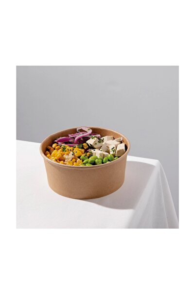 Kraft Salata Kasesi Kapaklı Organik Kraft 750cc 20 Adet