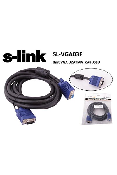 S-LINK S Link Sl Vga03F 3Mt E D Ekran Kartı Vga Uzatma / S Link