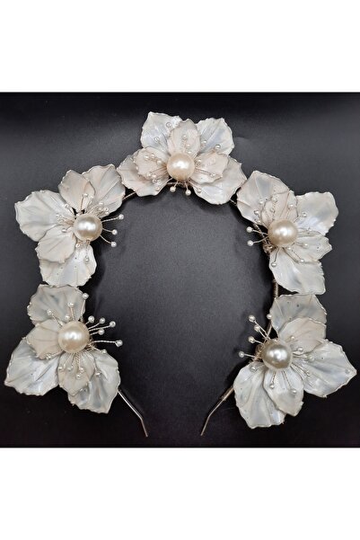 gelin tacı,çiçekli taç,tasarım taç,incili taç