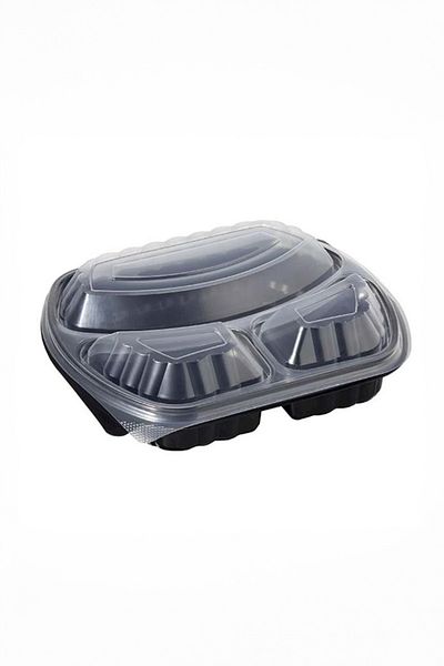 TiriStore Tiri Store - 50 Black 3-Eye Food Containers