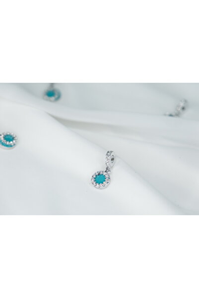 CYB STUDİO Blue Color Stainless Steel Charm with Star Shaped Stone