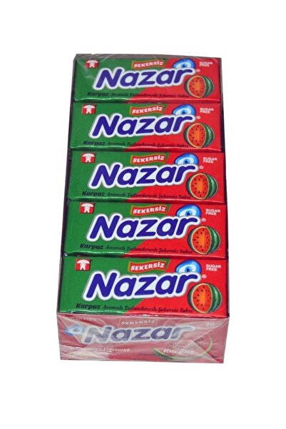 Nazar Karpuz Aromalı Şekersiz Sakız 5'li (20 Adet)