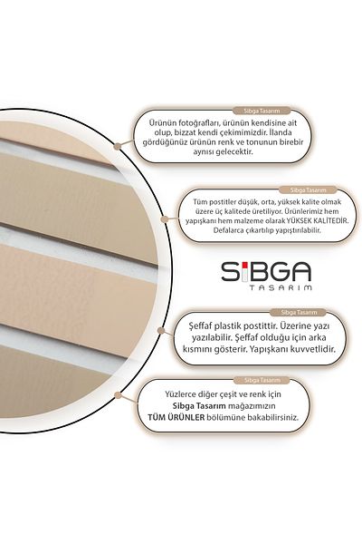 sibga tasarım Transparent Colored Post-It Note Paper - 200 Sheets Bookmark Sticker