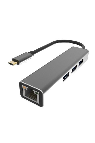 VCOM Dh311a Type-C to USB3.0-3 RJ45 Multiplexer Adapter