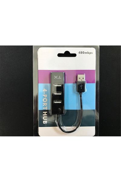 TX Acusb24 Black Usb 2.0 480mbps 4port Hub - 0.11cm Cable Length